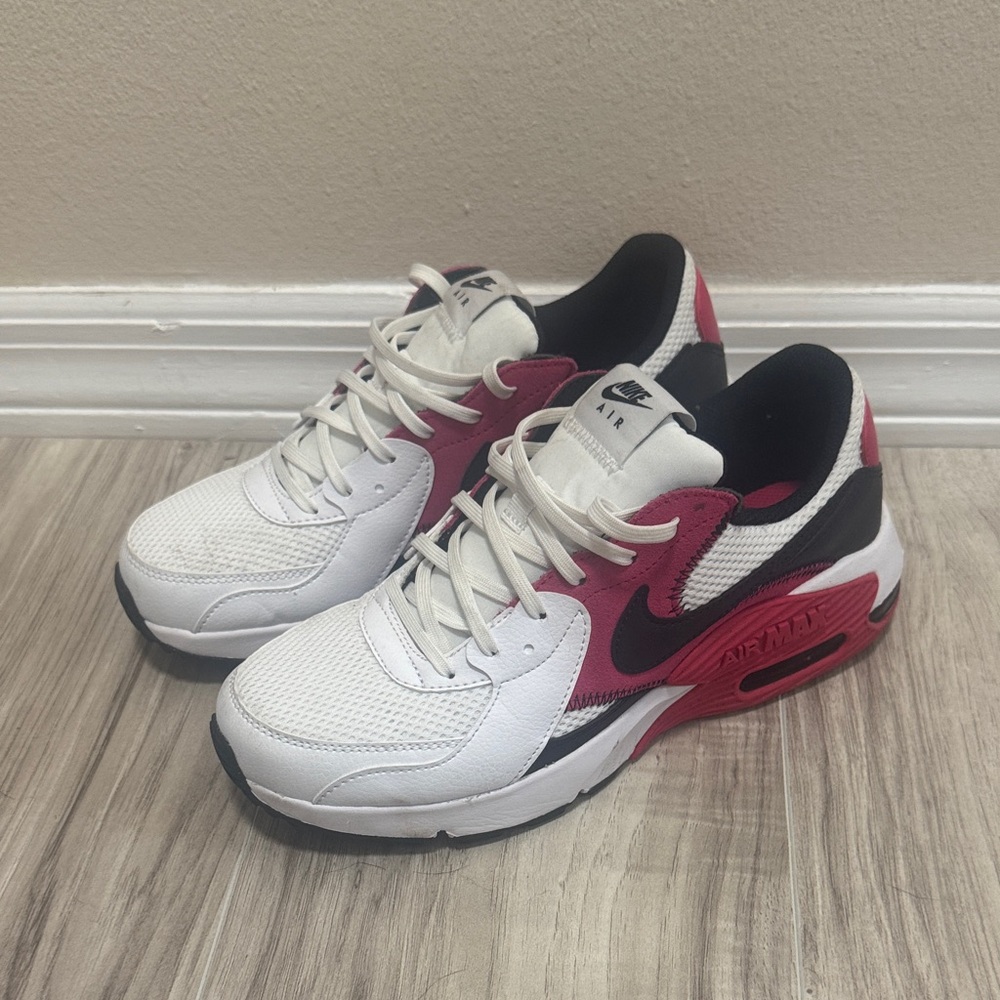Nike Air White and Red Athletic Shoes